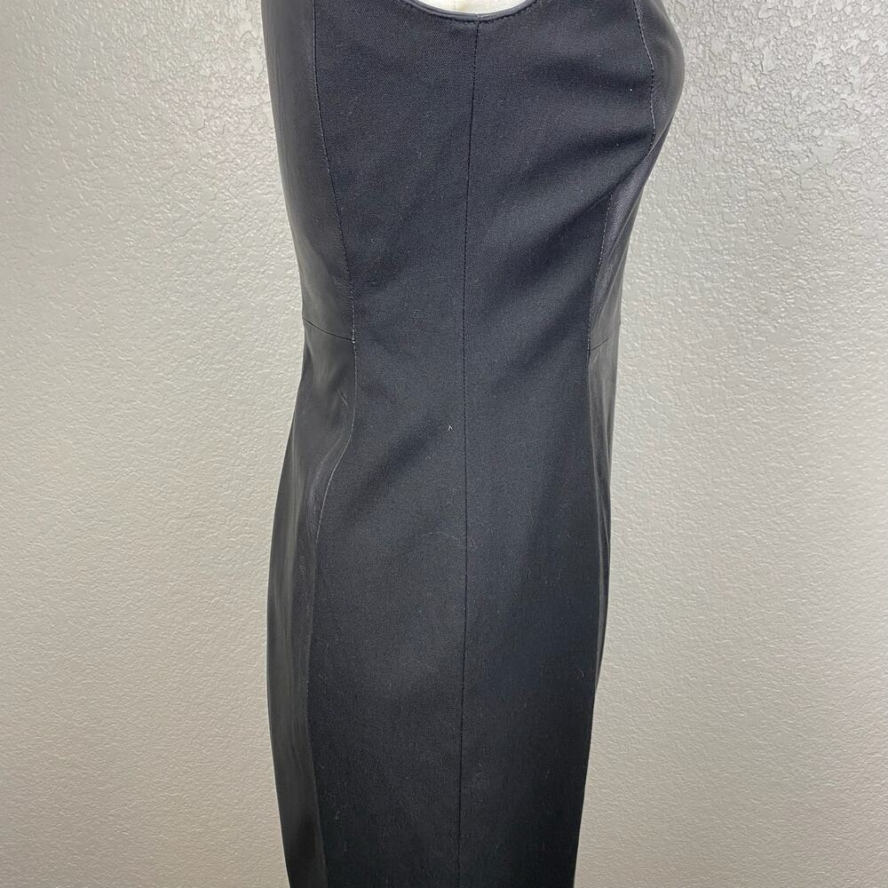 Banana Republic Black Sheath Midi Dress V-Neck Sleeveless - Picture 3 of 14